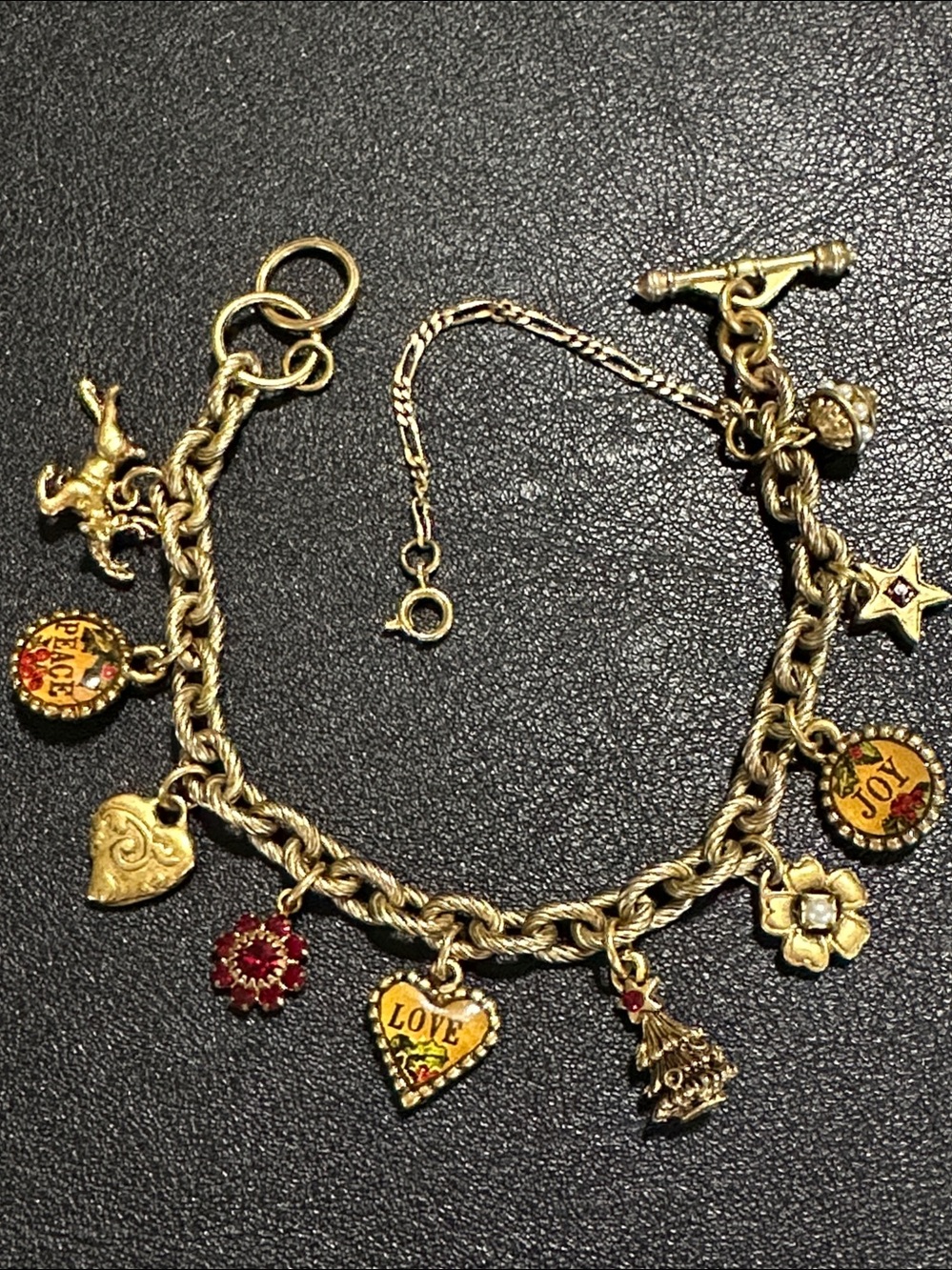 John Wind Maximal Art Whimsical Christmas Theme Charm Bracelet Vintage
